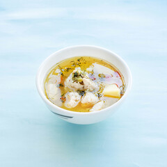 soup with mushrooms and cheese