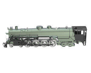 Fototapeta na wymiar Locomotive on transparent background. 3d rendering - illustration