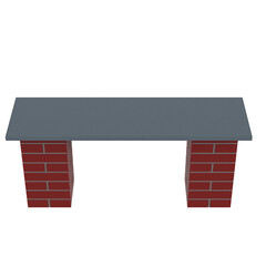 3d rendering illustration of a brick bench
