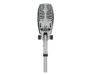 Fototapeta premium Vintage microphone on transparent background. 3d rendering - illustration