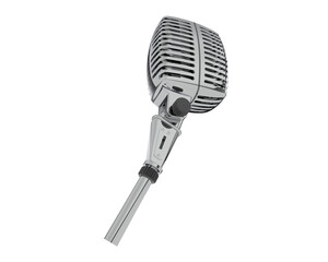 Fototapeta premium Vintage microphone on transparent background. 3d rendering - illustration