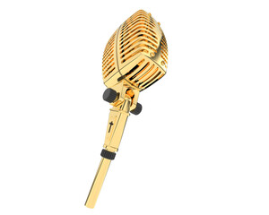 Vintage microphone on transparent background. 3d rendering - illustration