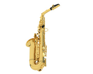 Naklejka premium Saxophone on transparent background. 3d rendering - illustration