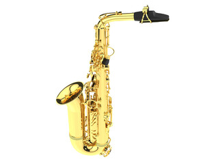 Saxophone on transparent background. 3d rendering - illustration