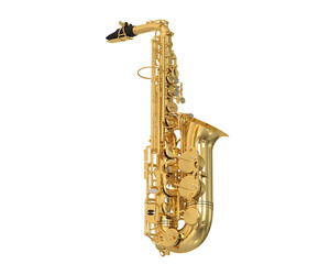 Obraz premium Saxophone on transparent background. 3d rendering - illustration