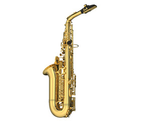 Fototapeta na wymiar Saxophone on transparent background. 3d rendering - illustration