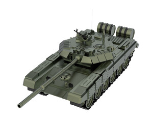 Tank on transparent background. 3d rendering - illustration
