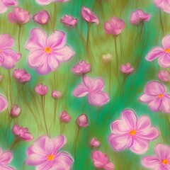 Fototapeta premium Seamless flowers, tile, tiling,