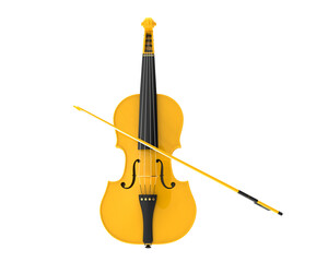 Fototapeta premium Violin on transparent background. 3d rendering - illustration
