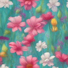 Seamless flowers, tile, tiling,