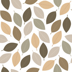 Elegant leaf autumn seamless pattern design. Floral wallpaper and background vector.