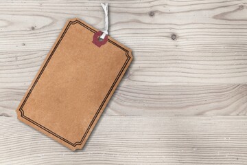 Dark brown paper tag or label