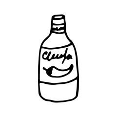 Hot pepper sauce illustration on isolated white background