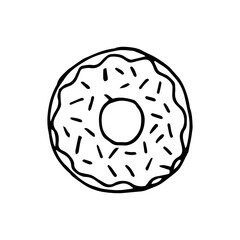 donut illustration on isolated white background