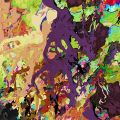 Obraz na płótnie Canvas abstract psychedelic background from color chaotic blurred stains brush strokes of different sizes