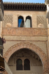 Nice building of Nasrid origin in the city of Granada called Corral del Carbón