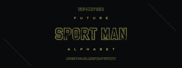SPORTMAN new minimal tech Letter Alphabet Fonts Logo design and Luxury vector typeface design. Great artwork.