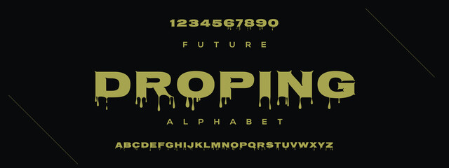 DROPING new minimal tech Letter Alphabet Fonts Logo design and Luxury vector typeface design. Great artwork.
