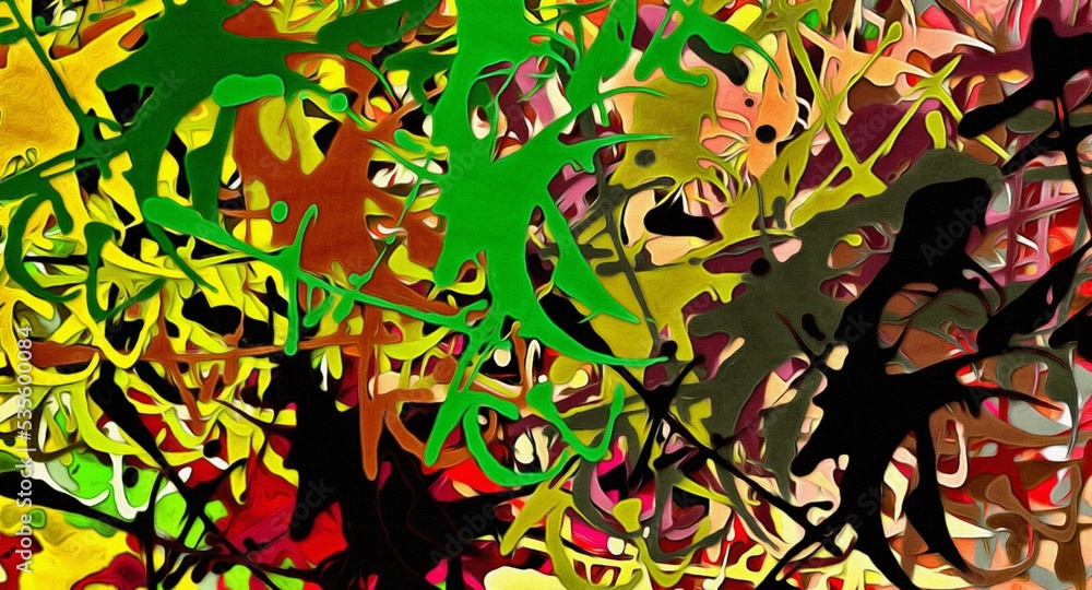 Aufkleber abstract psychedelic background from color chaotic blurred stains brush strokes of different sizes