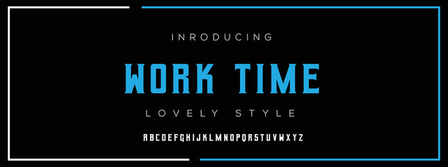 WORK new minimal tech Letter Alphabet Fonts Logo design and Luxury vector typeface design. Great artwork.