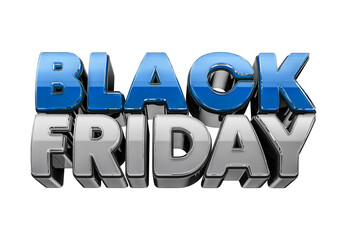 Label Black Friday in 3d render realistic