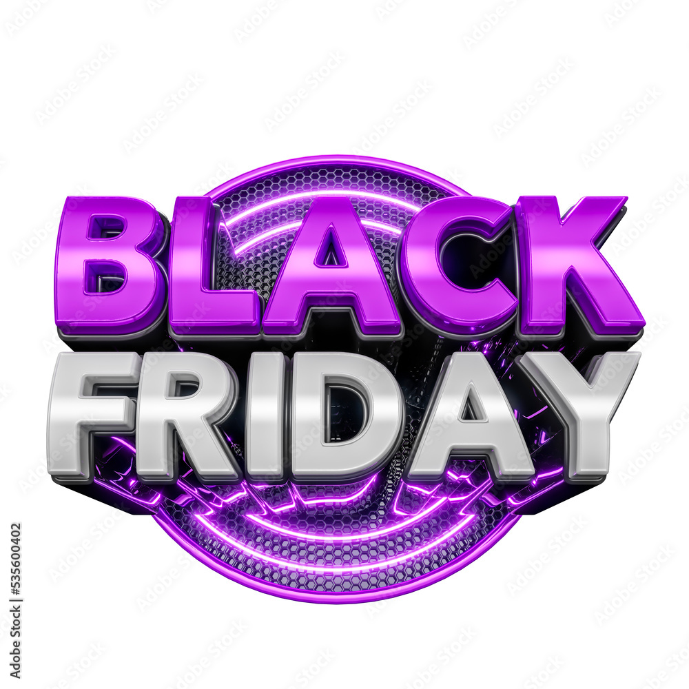 Canvas Prints label black friday neon in 3d render