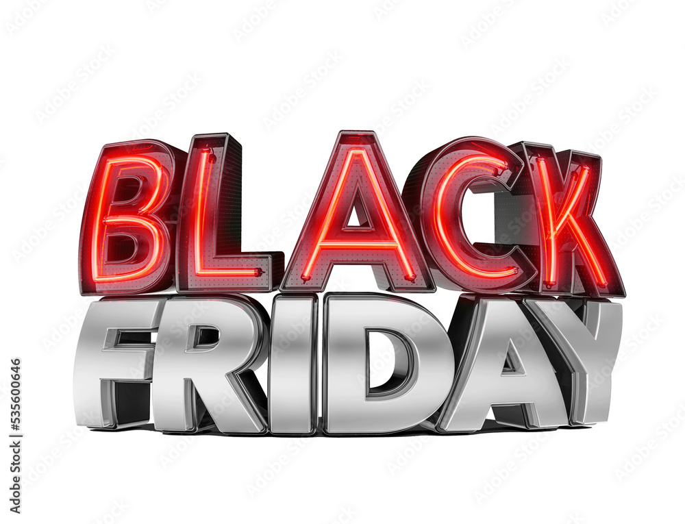 Canvas Prints label black friday neon in 3d render