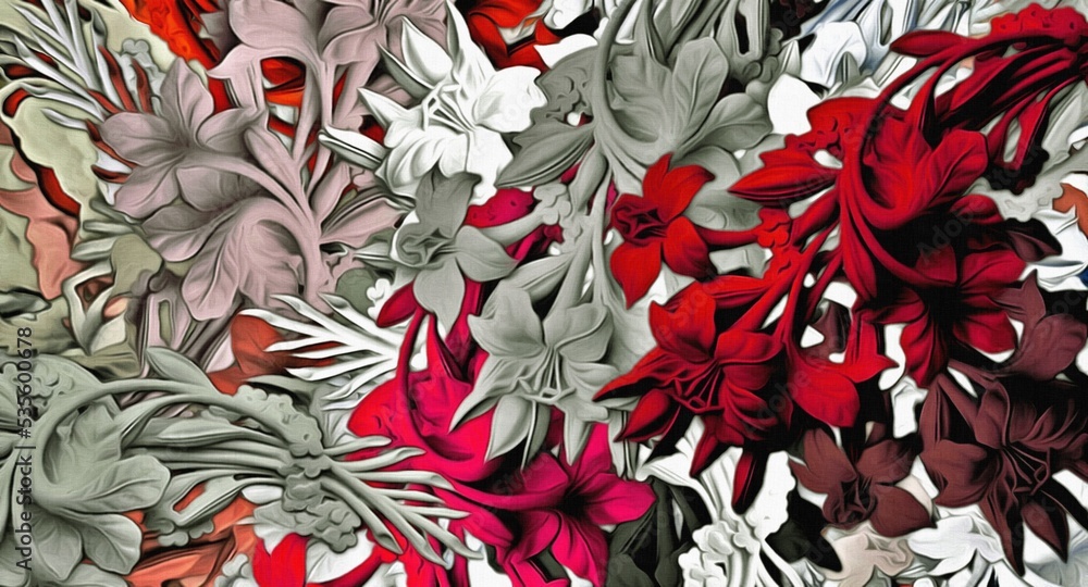 Aufkleber computer graphics of abstract floral psychedelic background stylization of colored chaotic stickers 