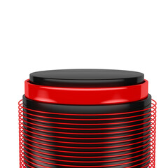 Podium Red and Black in 3d render