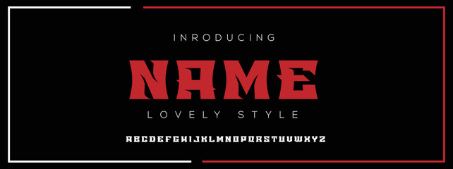 NAME Modern Minimal Tech font style. Tech letter typeface. Luxury Vector Logo illustration.