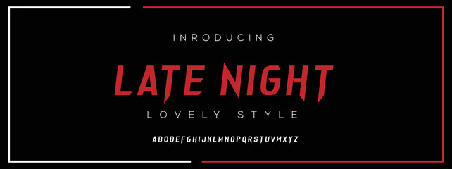 LATE NIGHT Minimal urban font. Typography with dot regular and number. minimalist style fonts set. vector illustration