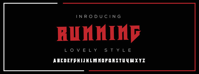 RUNNING Minimal urban font. Typography with dot regular and number. minimalist style fonts set. vector illustration