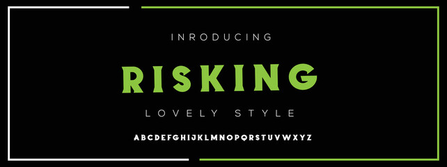 RISKING  Elegant alphabet letters font and number. Classic Lettering Minimal Fashion Designs. Typography modern serif fonts decorative vintage design concept. vector illustration