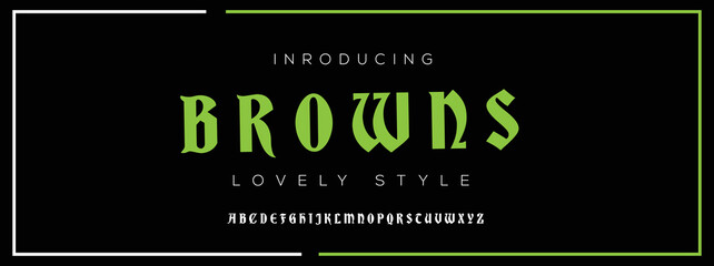 BROWNS  Elegant alphabet letters font and number. Classic Lettering Minimal Fashion Designs. Typography modern serif fonts decorative vintage design concept. vector illustration