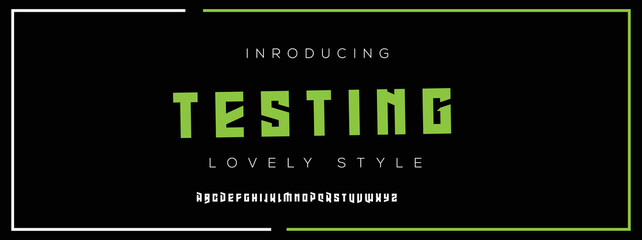 TESTING  Elegant alphabet letters font and number. Classic Lettering Minimal Fashion Designs. Typography modern serif fonts decorative vintage design concept. vector illustration