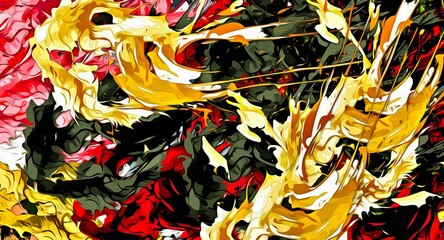 abstract illustration art color psychedelic fractal wavy spiral lines organic forms on the subject...