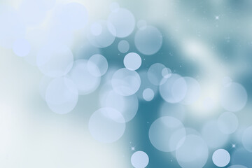 Obraz premium Abstract blurred festive delicate winter christmas or Happy New Year background with shiny blue and white bokeh lighted stars. Space for your design. Card concept.