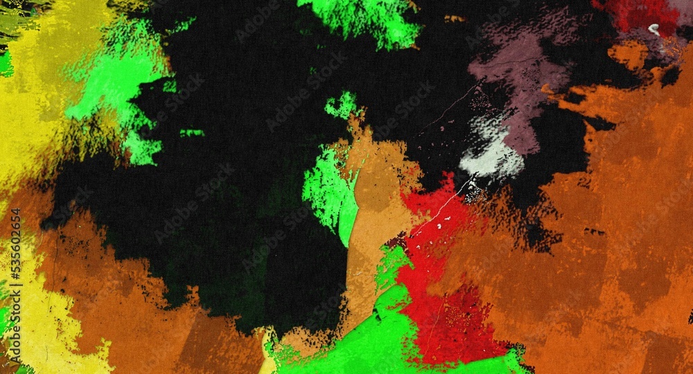 Aufkleber abstract psychedelic background from color chaotic blurred stains brush strokes of different sizes