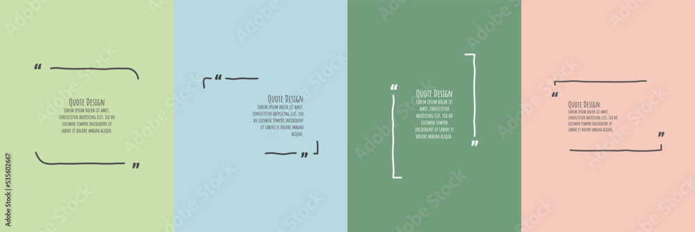 Poster vector minimalist quote poster set. quote frames blank template set. citation empty speech bubbles. 
