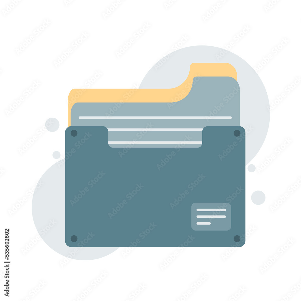 Poster folder icon with paper. illustration isolated for graphic and web design. vector icon
