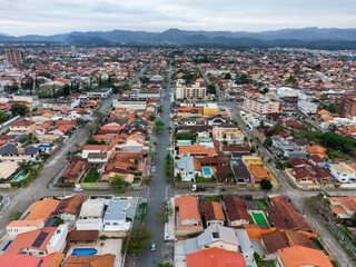 Aerial view of the coastal residential area in Peru&iacute;be, state of San Paolo, Brazil