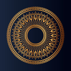 Luxury gold floral mandala arabesque pattern for print, poster, cover, brochure, flyer, Oriental style ornamental round lace ornament