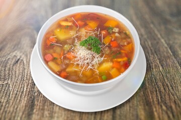 Traditional tasty hot meat and vegetable dish