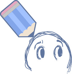 Pencil drawing a face