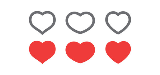 Hearts icon collection. Valentine's day heart symbol.