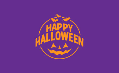 Happy Halloween logo lettering. Spooky badge design.