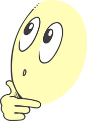 Face thinking hand draw