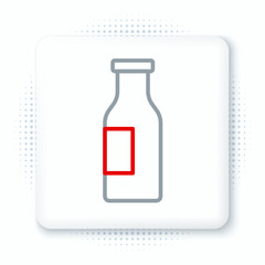 Line Closed glass bottle with milk icon isolated on white background. Colorful outline concept. Vector