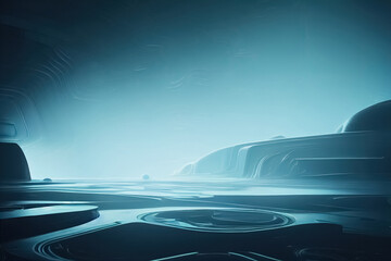 Abstract futuristic sci-fi fantasy science background. Cyberspace environment. 3D illustration.