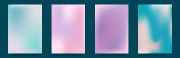 Set of vector gradients in pastel colors. For covers, wallpapers, branding and other projects. Winter, holiday palette. Vector